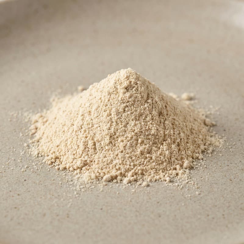 Mound of golden-brown insect-meal protein powder
