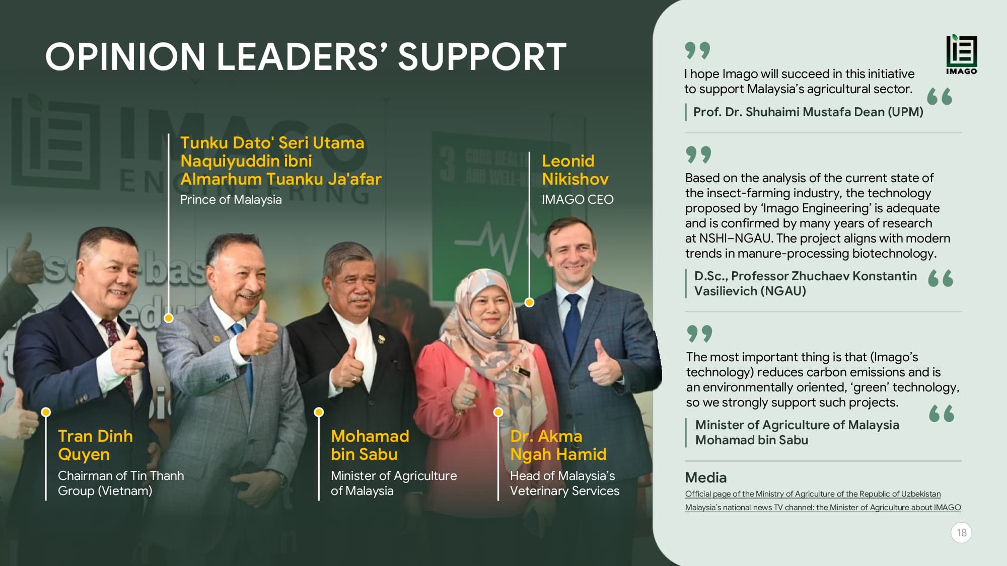 IMAGO leadership with government and industry dignitaries.